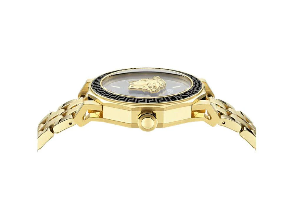 Versace Medusa Deco Gent Quartz Watch, Recycled Steel, Black, 43 mm, VE9I00424 - Image 4
