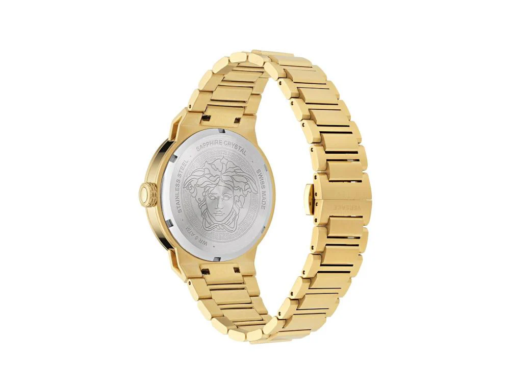 Versace Medusa Infinite Gent Quartz Watch, PVD Gold, Black, 47 mm, VE7E00623 - Image 3