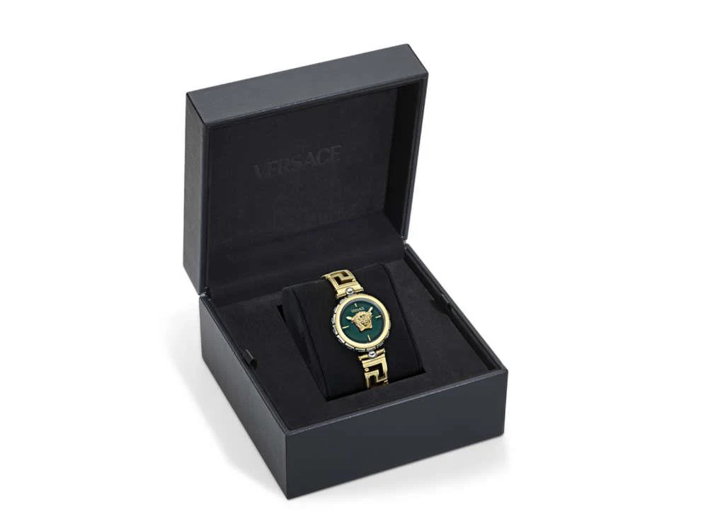 Versace Medusa Jewel Quartz Watch, PVD Gold, Green, 34 mm, VE0B00325 - Image 5
