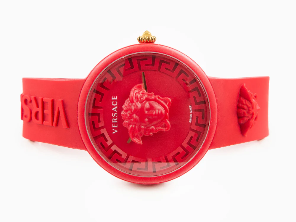 Versace Medusa Pop Quartz Watch, Silicon, Red, 39 mm, VE6G00723 - Image 7