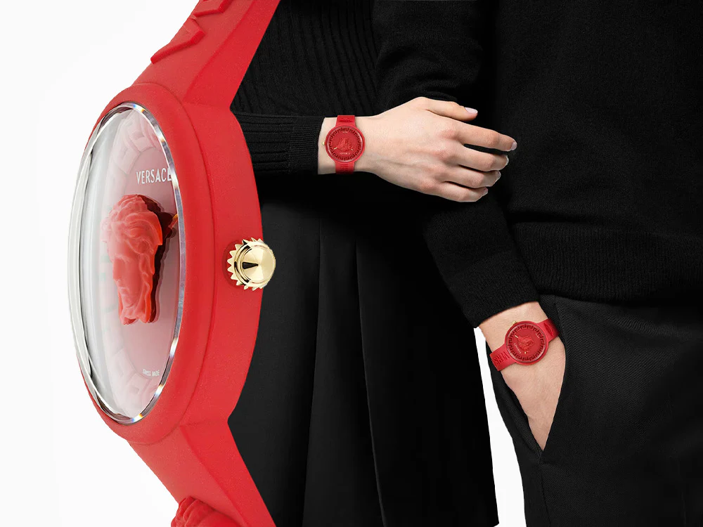 Versace Medusa Pop Quartz Watch, Silicon, Red, 39 mm, VE6G00723 - Image 8
