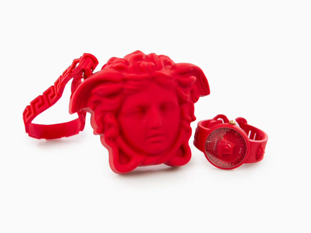 Versace Medusa Pop Quartz Watch, Silicon, Red, 39 mm, VE6G00723 - Image 9