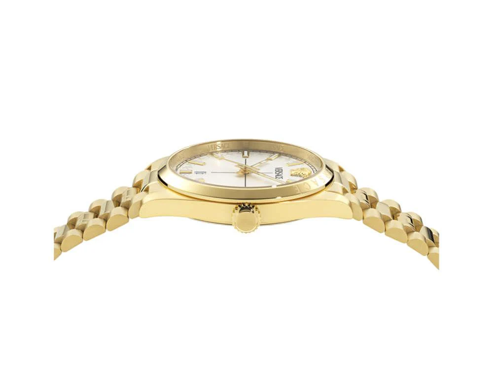 Versace Millenyium Quartz Watch, PVD Gold, Grey, 40 mm, VE0G00625 - Image 4