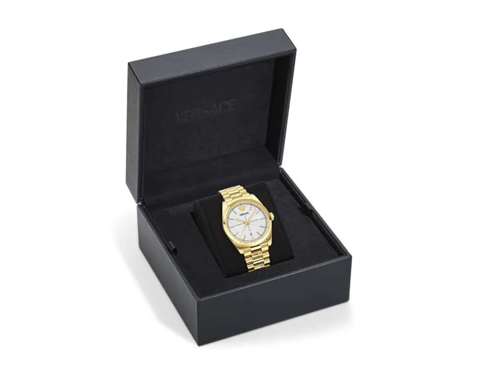 Versace Millenyium Quartz Watch, PVD Gold, Grey, 40 mm, VE0G00625 - Image 5