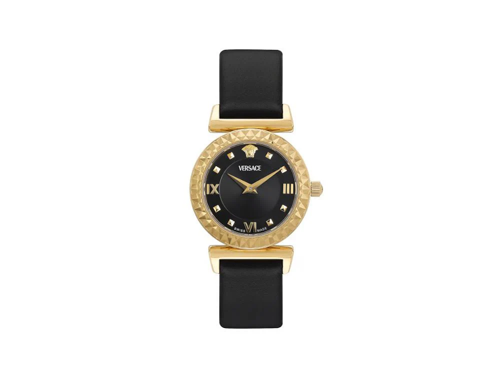Versace Mini Vanity Restyling Quartz Watch, Black, 28 mm, VEGFA0125 - Image 2