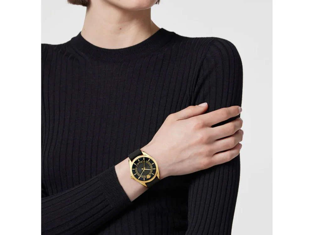Versace New V Circle Quartz Watch, PVD Gold, 36 mm, Sapphire Crystal, VE8A00224 - Image 6