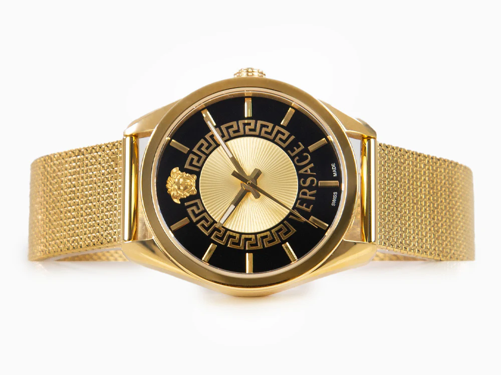 Versace New V Circle Quartz Watch, PVD Gold, 36 mm, Sapphire Crystal, VE8A00424 - Image 7