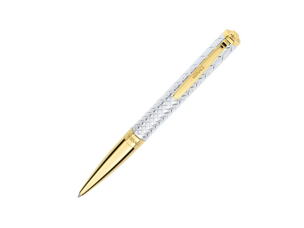 Versace Reve Ballpoint pen, Steel, Silver, Gold plated, VRSC00124 - Image 2