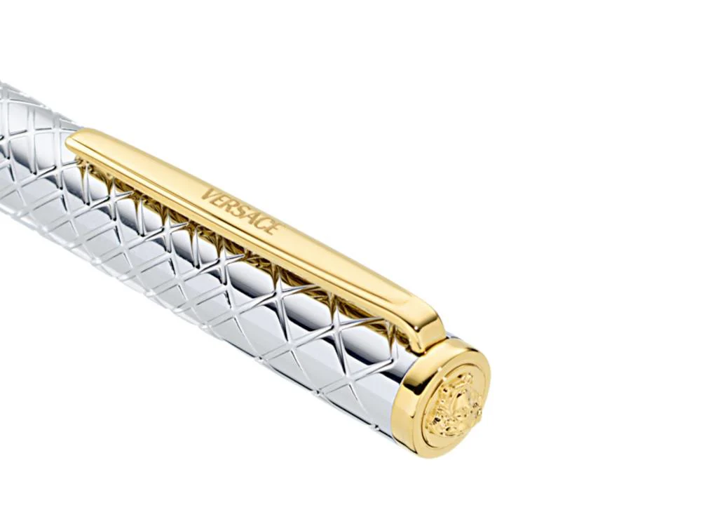 Versace Reve Ballpoint pen, Steel, Silver, Gold plated, VRSC00124 - Image 3