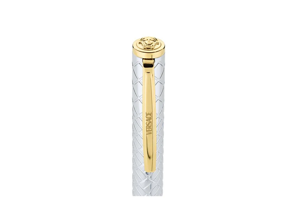 Versace Reve Ballpoint pen, Steel, Silver, Gold plated, VRSC00124 - Image 4