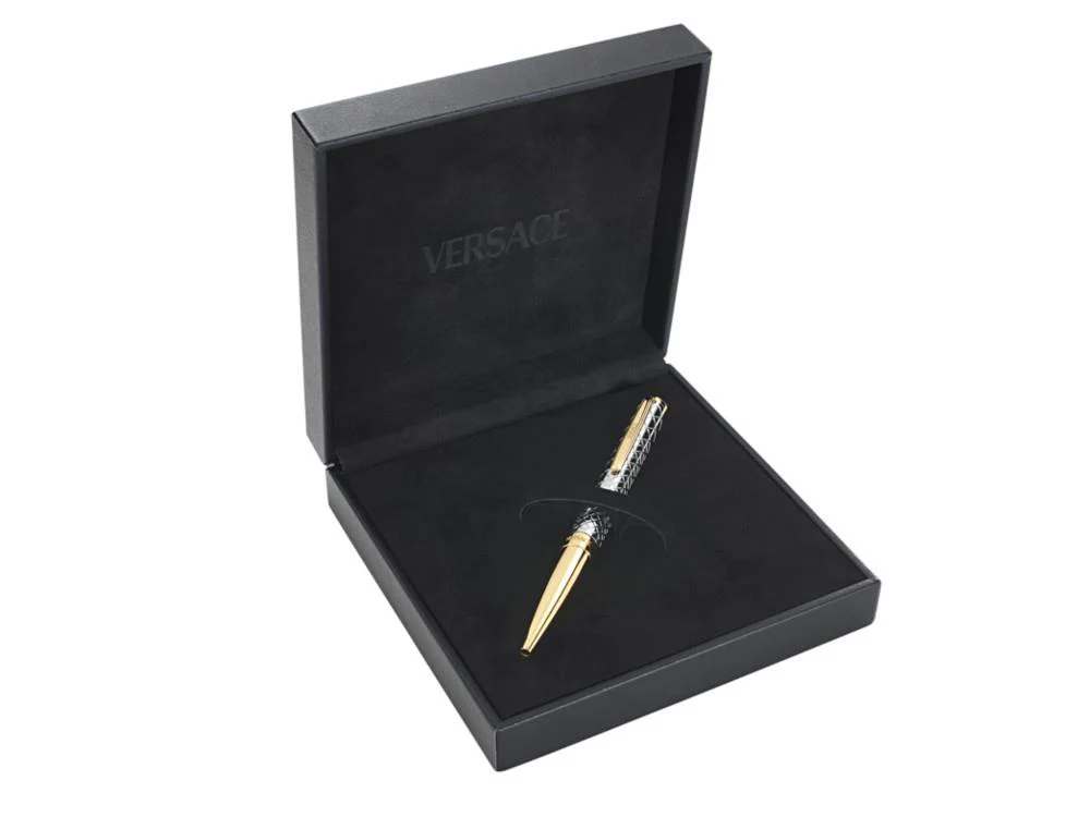 Versace Reve Ballpoint pen, Steel, Silver, Gold plated, VRSC00124 - Image 5