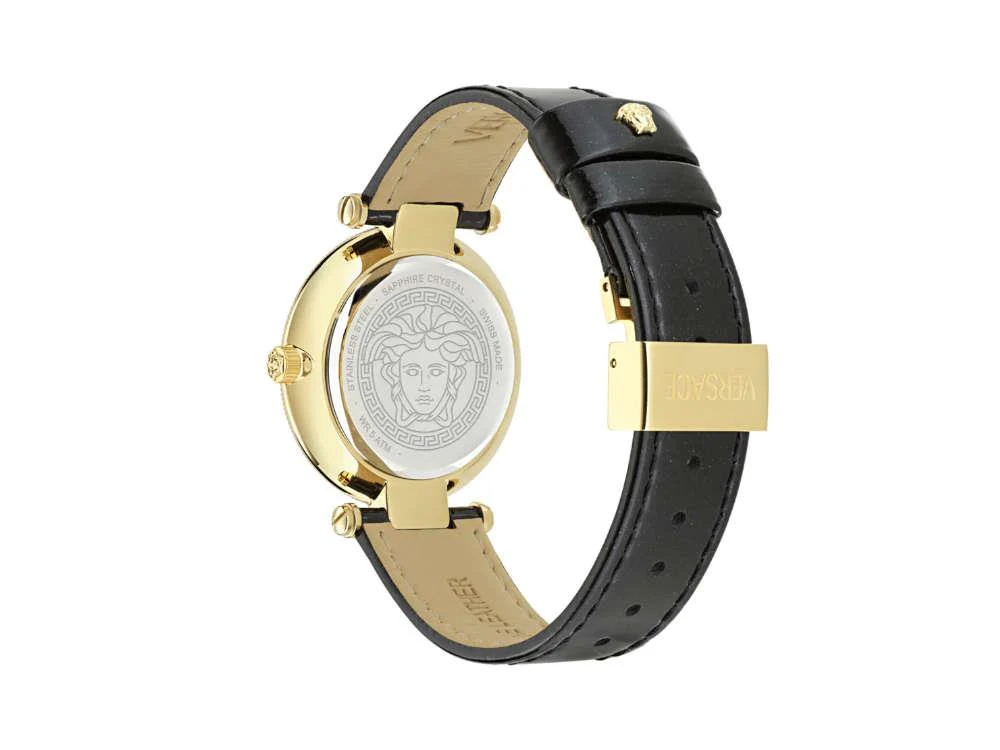 Versace Reve Quartz Watch, PVD Gold, Black, 35 mm, Sapphire Crystal, VE8B00224 - Image 4