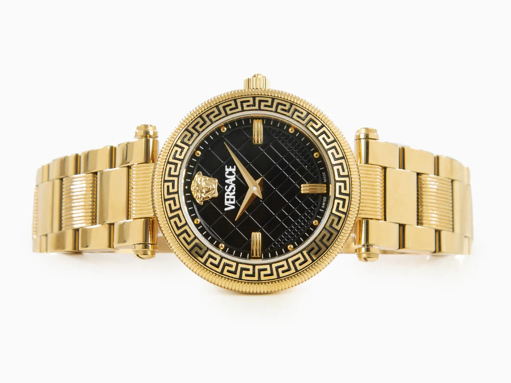 Versace Reve Quartz Watch, PVD Gold, Black, 35 mm, Sapphire Crystal, VE8B00624 - Image 7