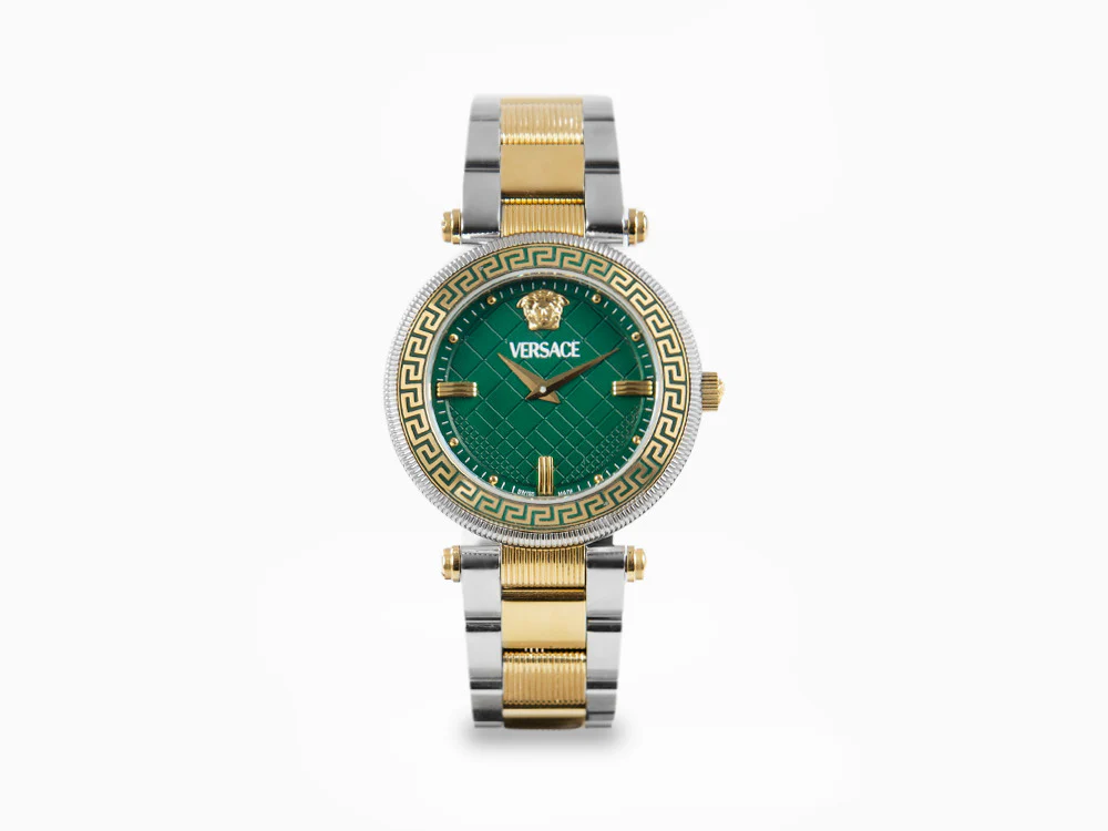 Versace Reve Quartz Watch, PVD Gold, Green, 35 mm, Sapphire Crystal, VE8B00524 - Image 2
