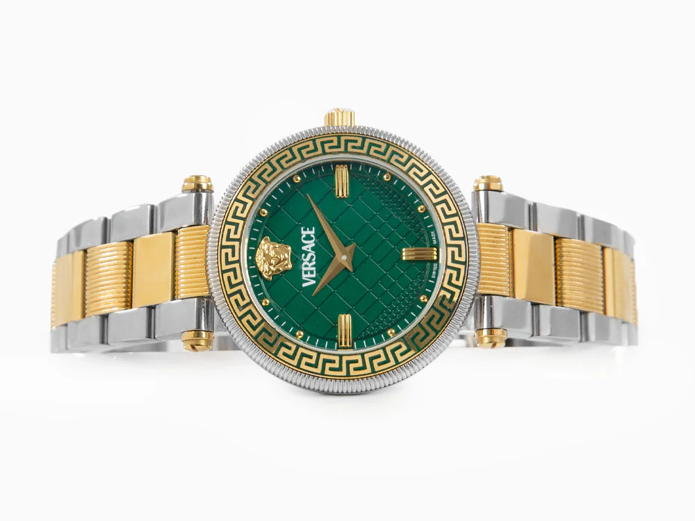 Versace Reve Quartz Watch, PVD Gold, Green, 35 mm, Sapphire Crystal, VE8B00524 - Image 7