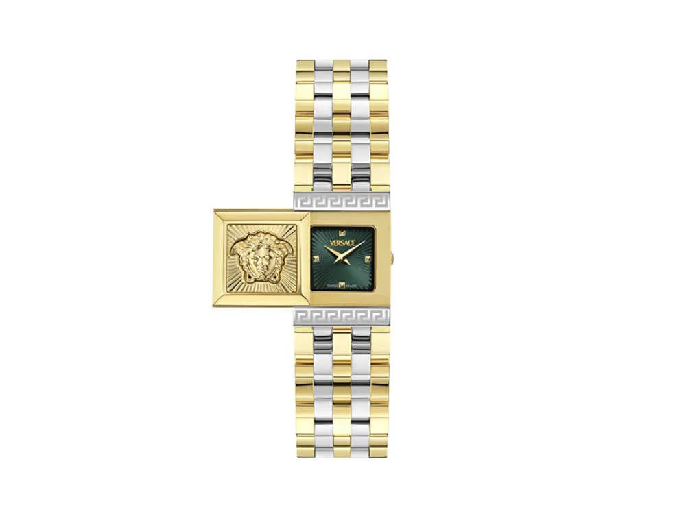 Versace Reveal Quartz Watch, PVD Gold, Green, 18mm x 25 mm, VE0C00125 - Image 2