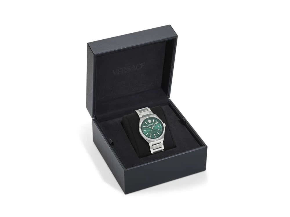 Versace V-Auria Quartz Watch, Green, 39 mm, Sapphire Crystal, VE0F00125 - Image 5