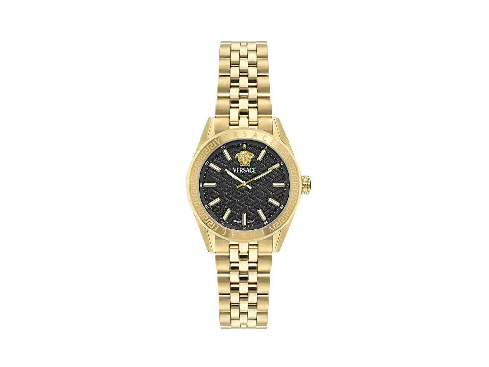 Versace V-Code Lady Quartz Watch, PVD Gold, Black, 36 mm, Sapphire, VE8I00724 - Image 2