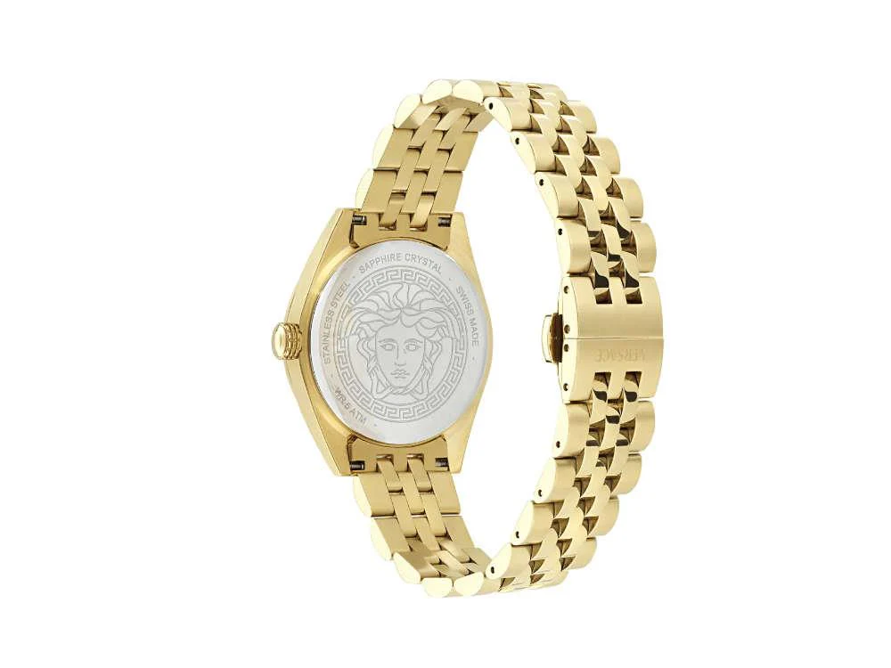 Versace V-Code Lady Quartz Watch, PVD Gold, Black, 36 mm, Sapphire, VE8I00724 - Image 4