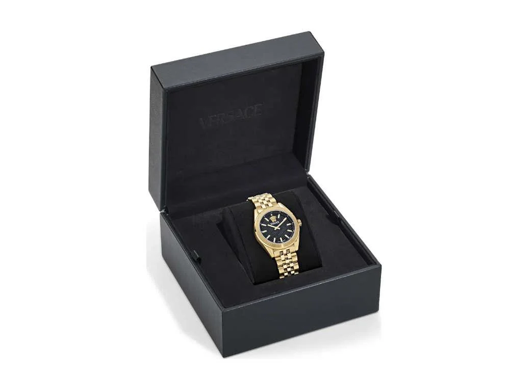 Versace V-Code Lady Quartz Watch, PVD Gold, Black, 36 mm, Sapphire, VE8I00724 - Image 5