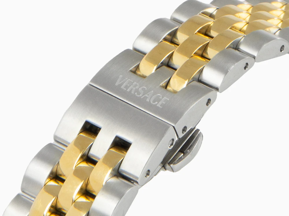 Versace V-Code Lady Quartz Watch, PVD Gold, Green, 36 mm, VE8I00424 - Image 9