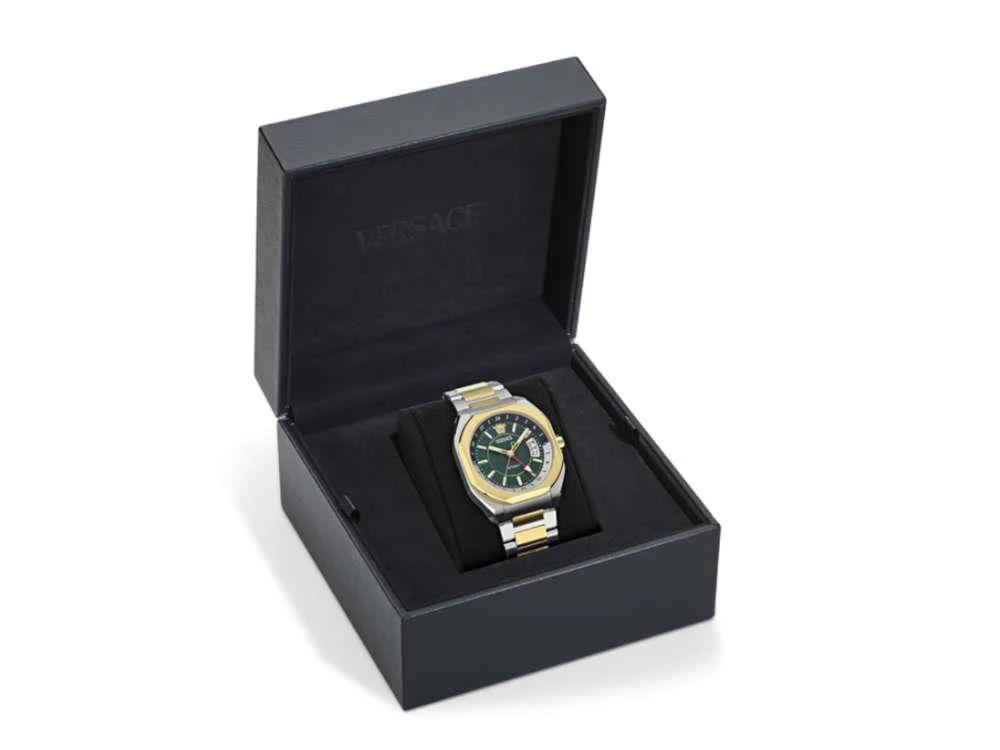 Versace V-Contempo GMT Automatic Watch, Green, 40mm x 48,3mm, VE0I00325 - Image 5