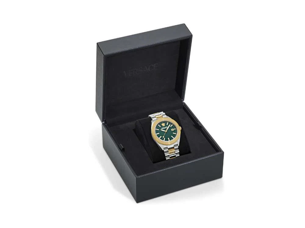 Versace V Dome Quartz Watch, Green, 42 mm, Sapphire Crystal, VE8E00524 - Image 5