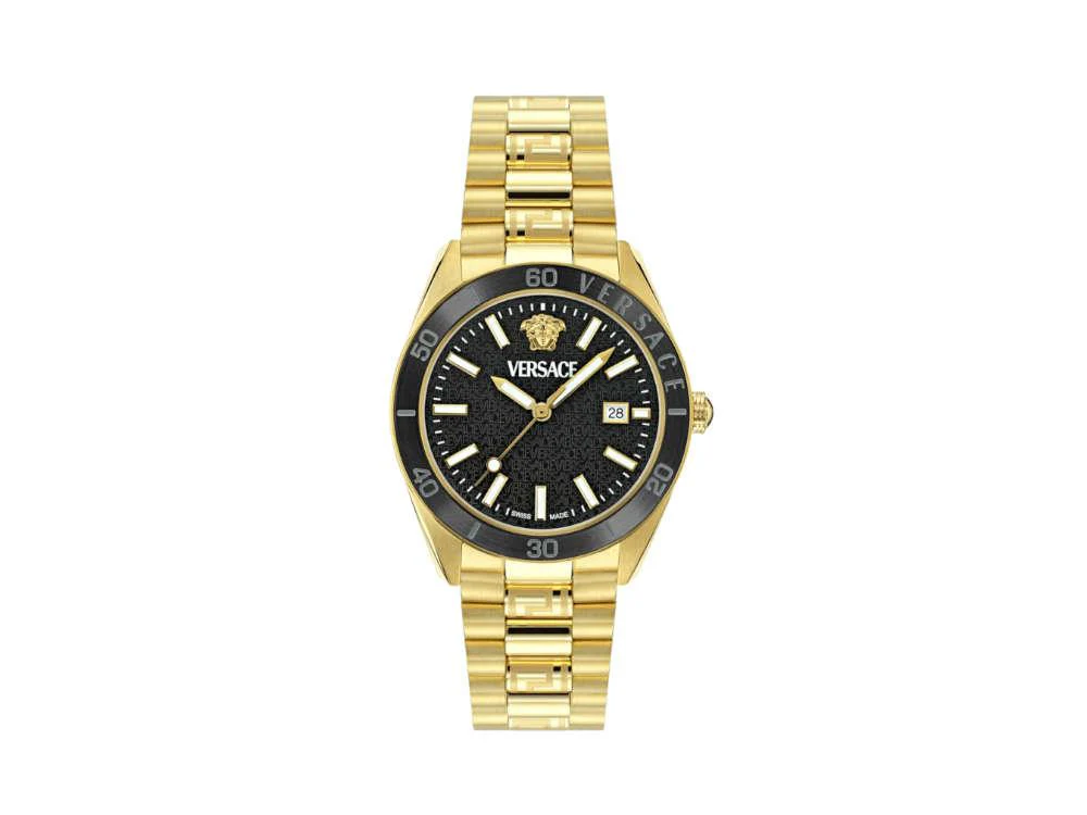 Versace V Dome Quartz Watch, PVD Gold, Black, 42 mm, Sapphire Crystal, VE8E00624 - Image 2