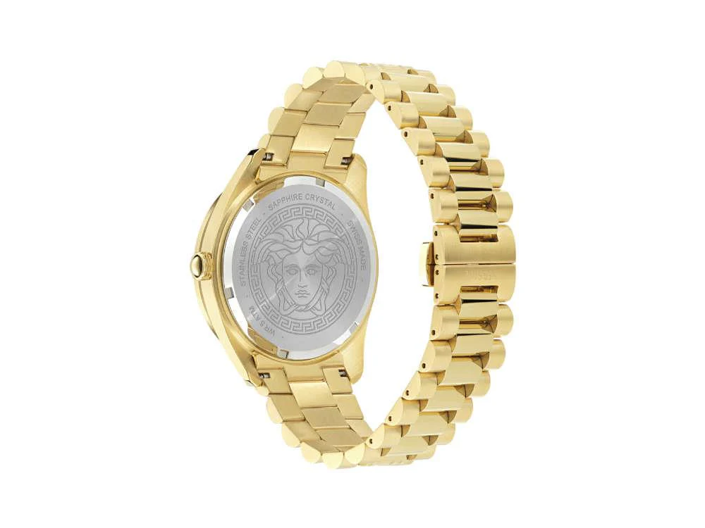 Versace V Dome Quartz Watch, PVD Gold, Black, 42 mm, Sapphire Crystal, VE8E00624 - Image 3