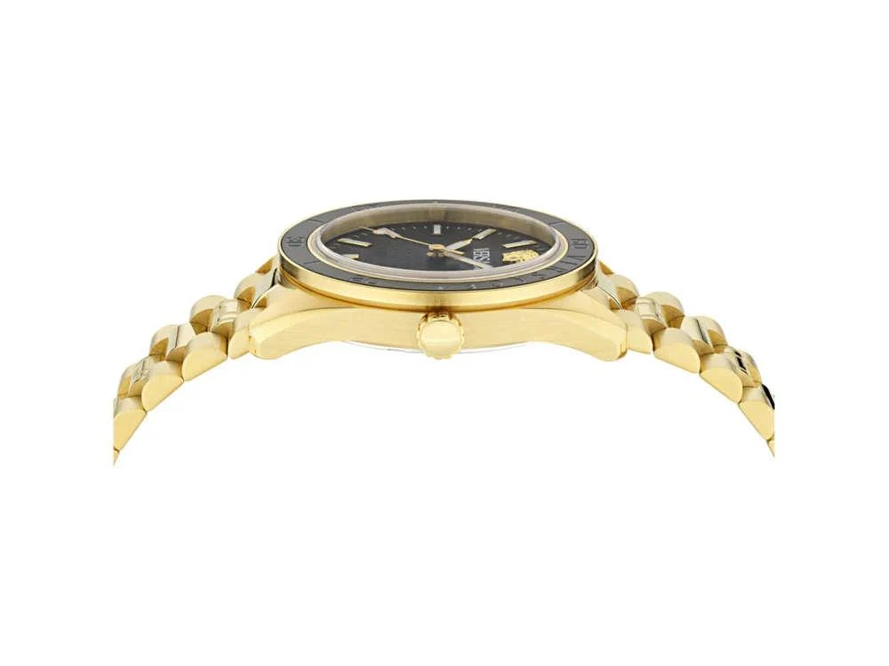 Versace V Dome Quartz Watch, PVD Gold, Black, 42 mm, Sapphire Crystal, VE8E00624 - Image 4