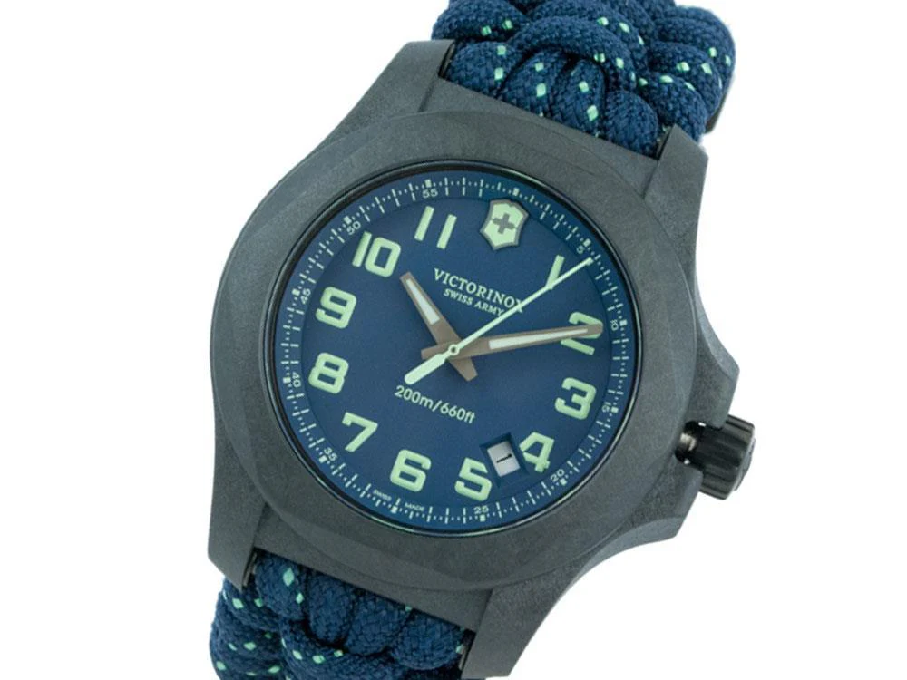 Victorinox I.N.O.X. Carbon Quartz Watch, Blue, 43 mm, Paracord, V241860 - Image 6