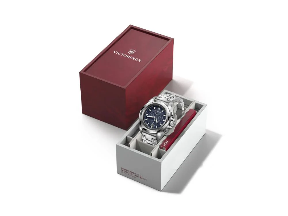 Victorinox I.N.O.X. Chrono Quartz Watch, Blue, 43 mm, V241985 - Image 8