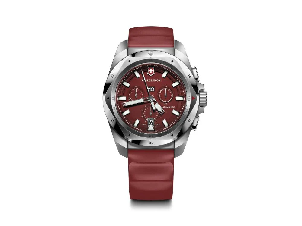 Victorinox I.N.O.X. Chrono Quartz Watch, Red, 43 mm, V241986