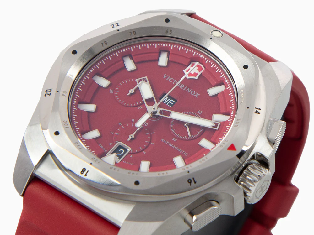Victorinox I.N.O.X. Chrono Quartz Watch, Red, 43 mm, V241986 - Image 8