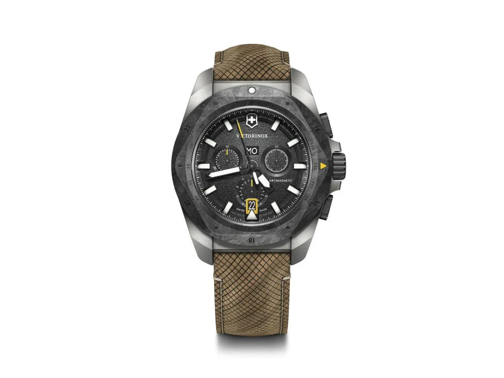 Victorinox I.N.O.X. Chrono Quartz Watch, Titanium, Black, 43 mm, V241988.1 - Image 2