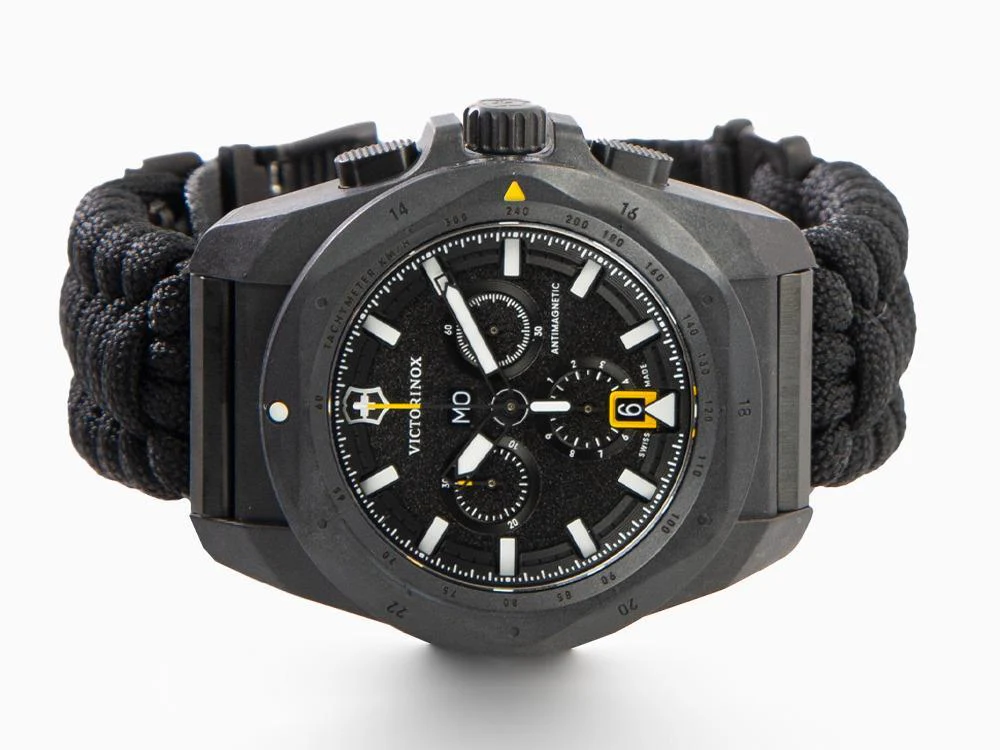 Victorinox I.N.O.X. ChronoQuartz Watch, Carbon, Black, 43 mm, V241989.1 - Image 7
