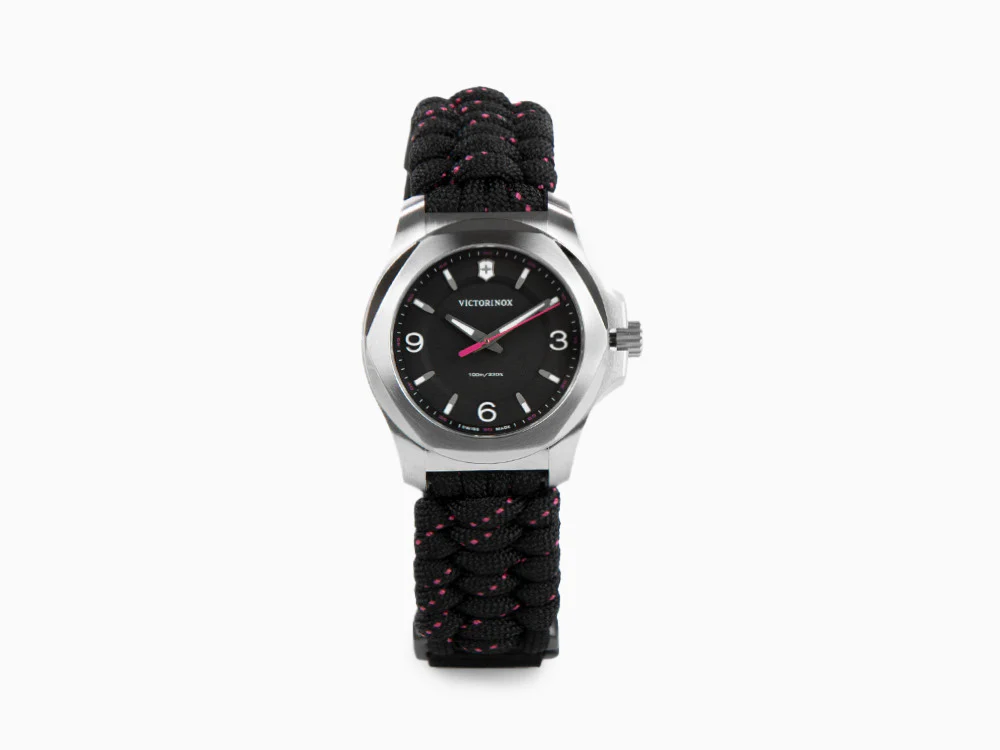 Victorinox I.N.O.X. Ladies Quartz Watch, Black, 37mm, Paracord, V241918 - Image 2