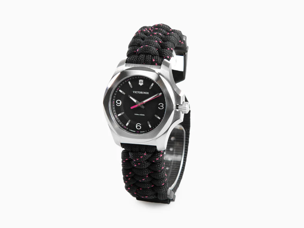 Victorinox I.N.O.X. Ladies Quartz Watch, Black, 37mm, Paracord, V241918 - Image 4
