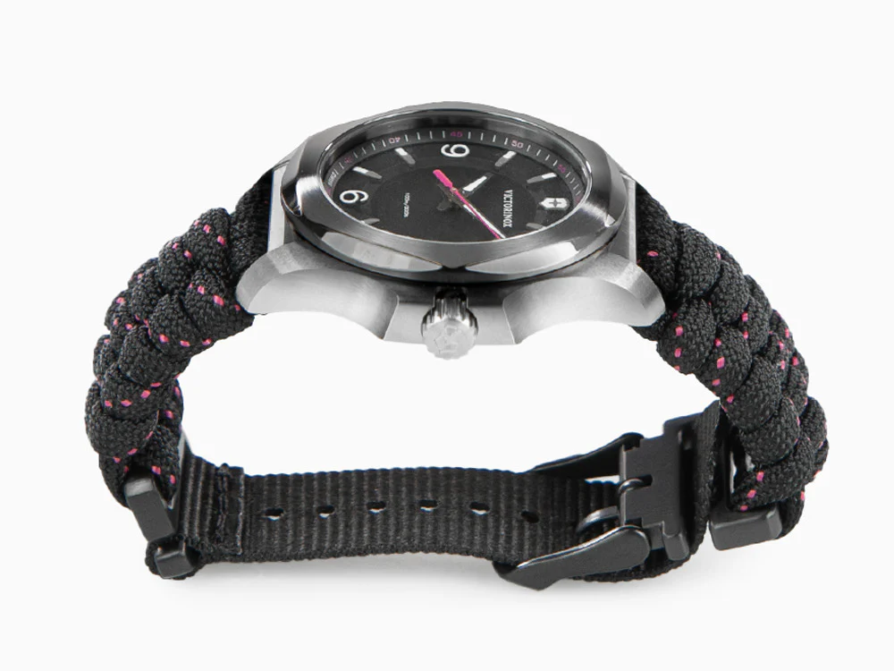 Victorinox I.N.O.X. Ladies Quartz Watch, Black, 37mm, Paracord, V241918 - Image 5