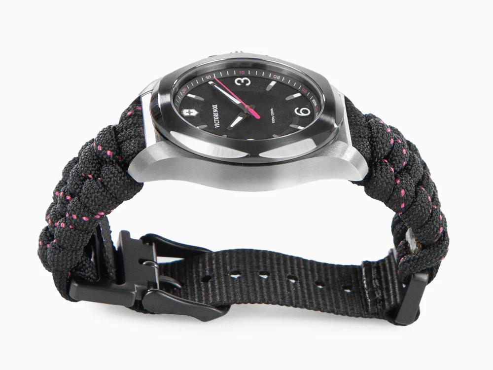Victorinox I.N.O.X. Ladies Quartz Watch, Black, 37mm, Paracord, V241918 - Image 6