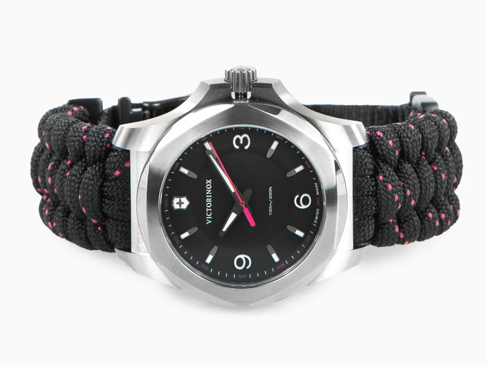 Victorinox I.N.O.X. Ladies Quartz Watch, Black, 37mm, Paracord, V241918 - Image 7