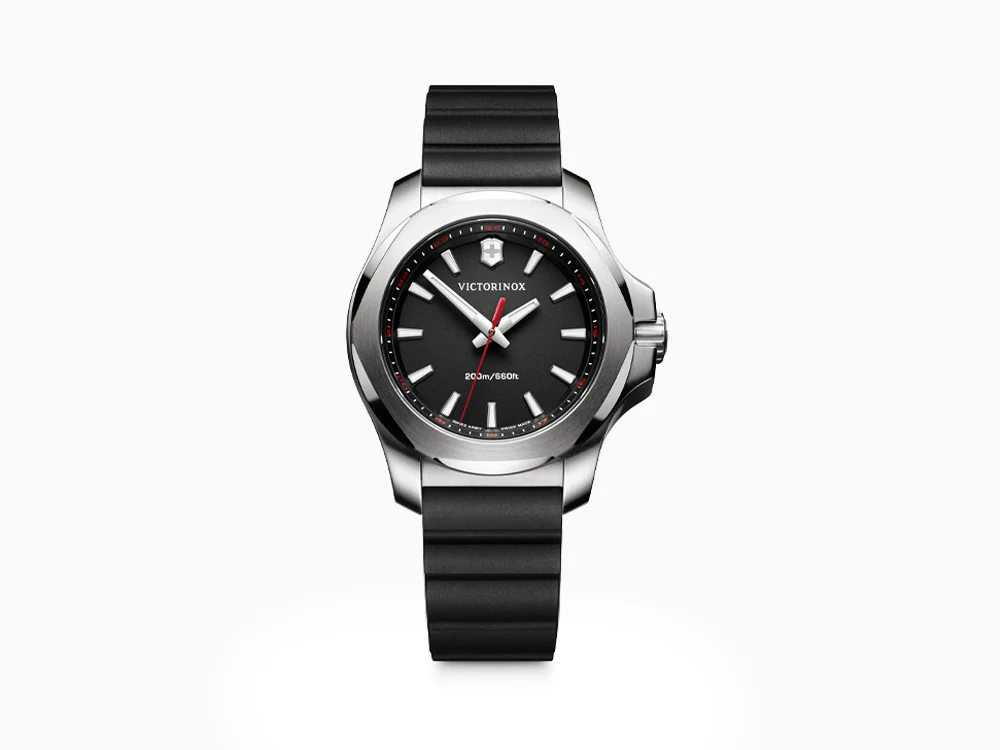 Victorinox I.N.O.X. Ladies Quartz Watch, Stainless Steel, Black, 37 mm, V241768 - Image 2