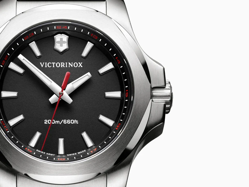 Victorinox I.N.O.X. Ladies Quartz Watch, Stainless Steel, Black, 37 mm, V241768 - Image 5