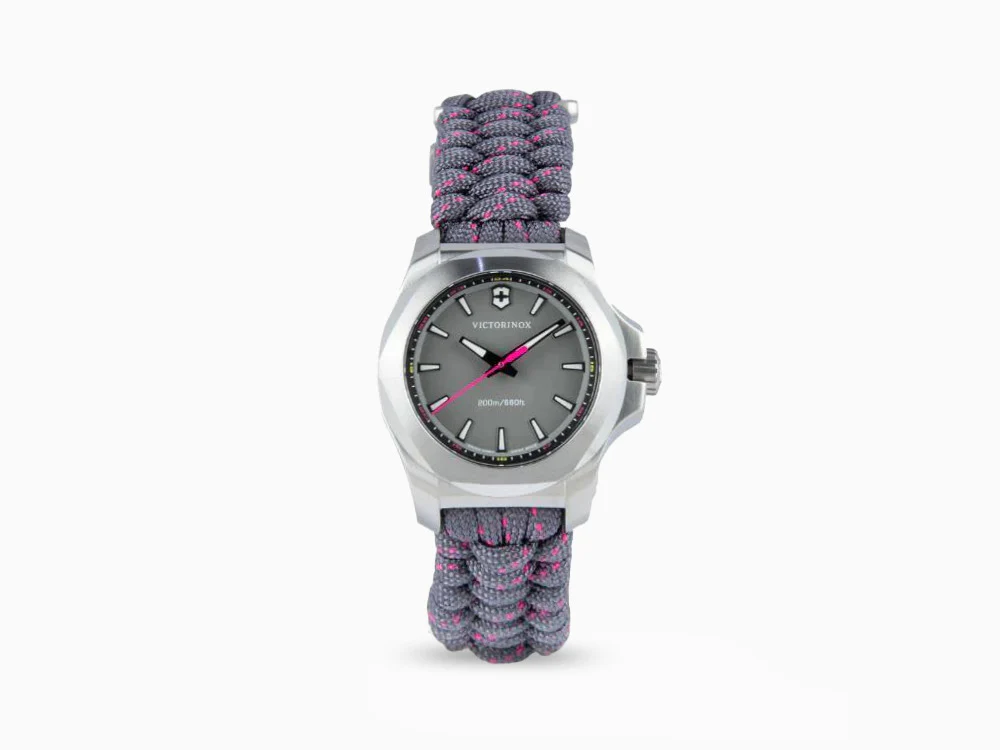 Victorinox I.N.O.X. Ladies Quartz Watch, Stainless Steel, Grey, 37 mm, Paracord - Image 2