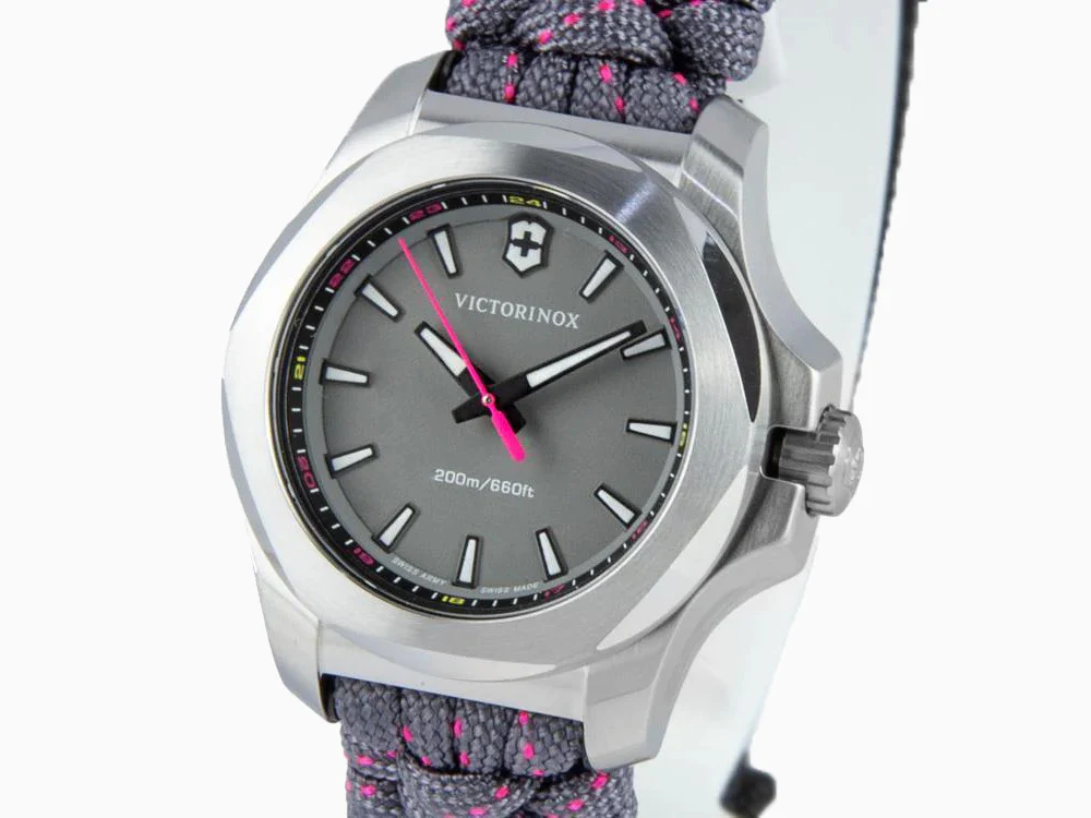 Victorinox I.N.O.X. Ladies Quartz Watch, Stainless Steel, Grey, 37 mm, Paracord - Image 4