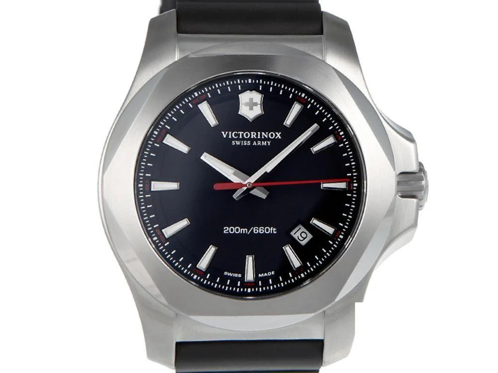 Victorinox I.N.O.X. Quartz Watch, Stainless Steel, Black, 43 mm, Rubber strap - Image 3