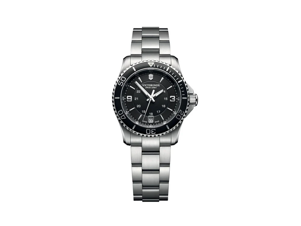 Victorinox Maverick Ladies Quartz Watch, Black, 34 mm, Steel, 10 atm, V241701