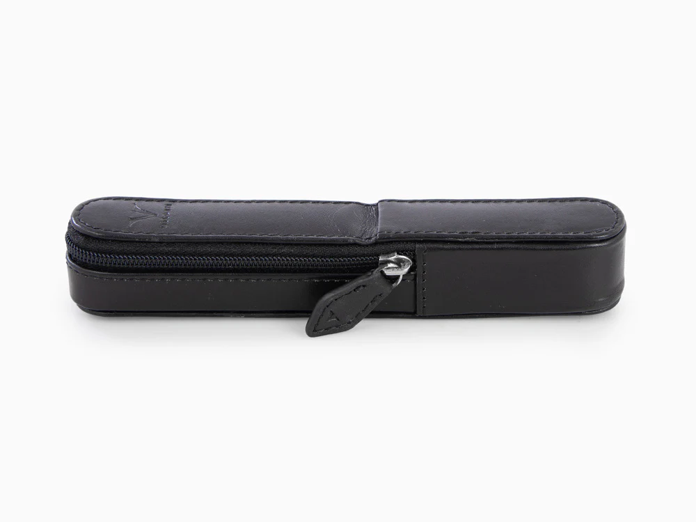 Visconti Accesorios 1 Pen Case, Leather, Rigid, Zip, Black, KL40-01 - Image 7