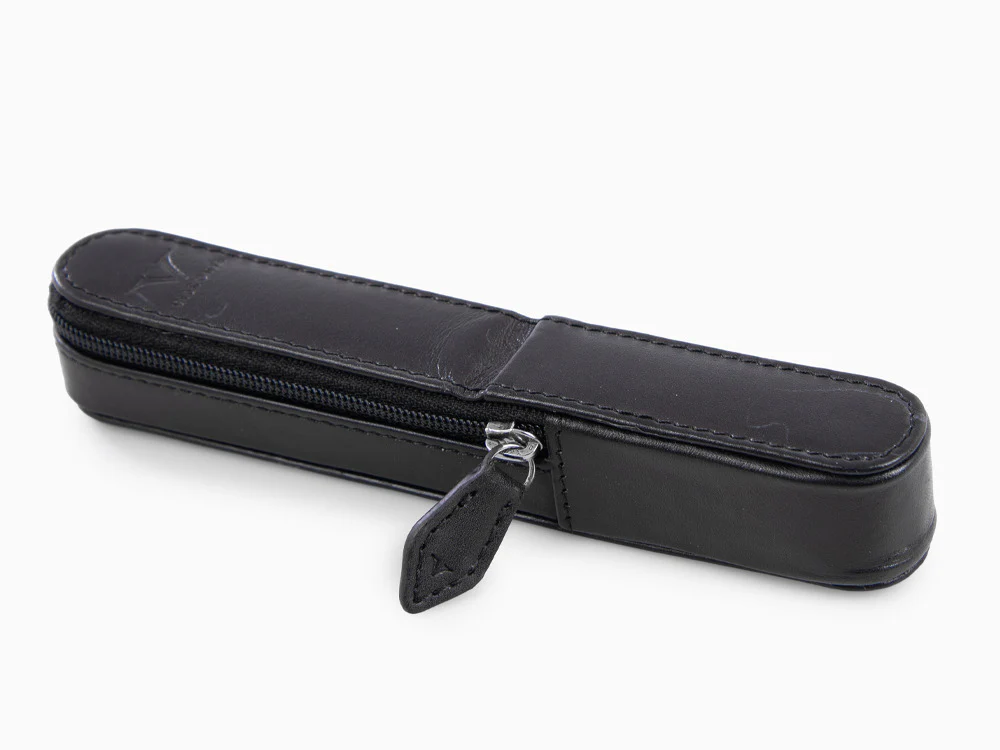Visconti Accesorios 1 Pen Case, Leather, Rigid, Zip, Black, KL40-01 - Image 8