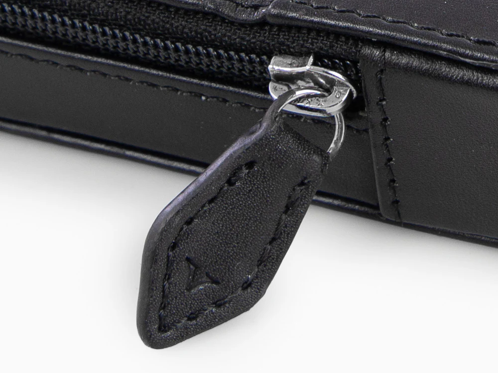 Visconti Accesorios 1 Pen Case, Leather, Rigid, Zip, Black, KL40-01 - Image 9